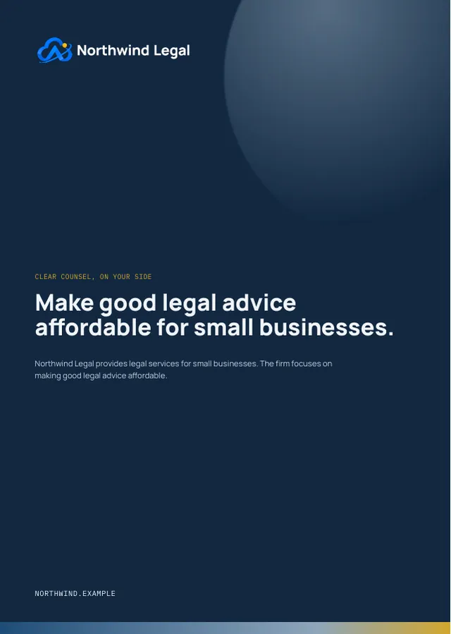 Poster, from the Northwind Legal kit