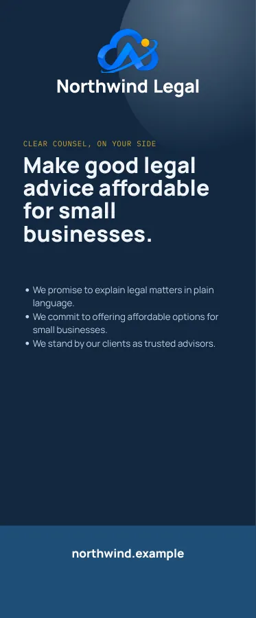 Pull-up banner, from the Northwind Legal kit